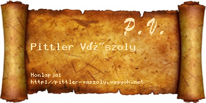 Pittler Vászoly névjegykártya